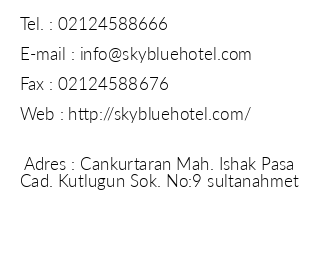 Sky Blue Hotel iletiim bilgileri